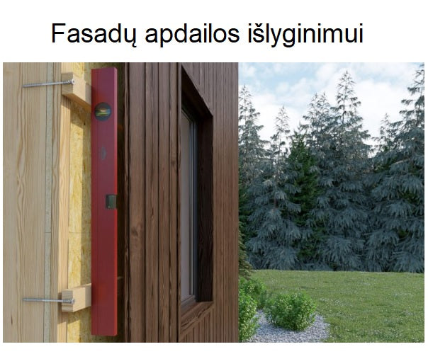 Medsraigtis reguliuojamas staktoms ir remams Wkret-met panaudojimas fasadui