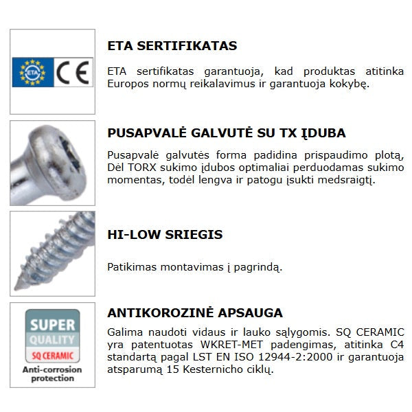 Betonsraigtis termoizoliaciniams kaisciams savybes