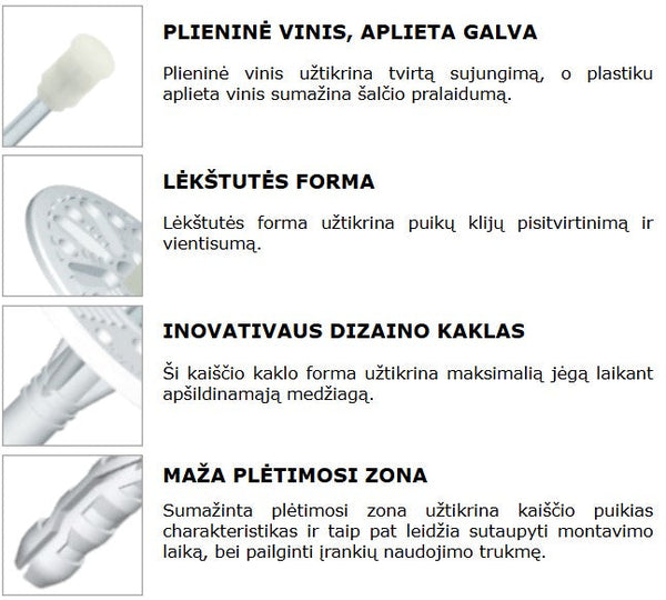 Kaistis su metaline vinimi termoizoliacinems medziagoms