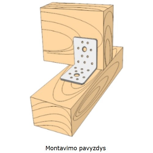 Kampas sujungimui montavimo pavyzdys