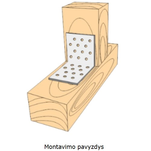 Ploksteliu kampas montavimo pavyzdys